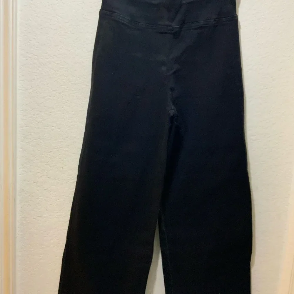 FRAME Jetset Wide Leg Super Stretch Wide Leg Size 1 Sheen Noir Jeans